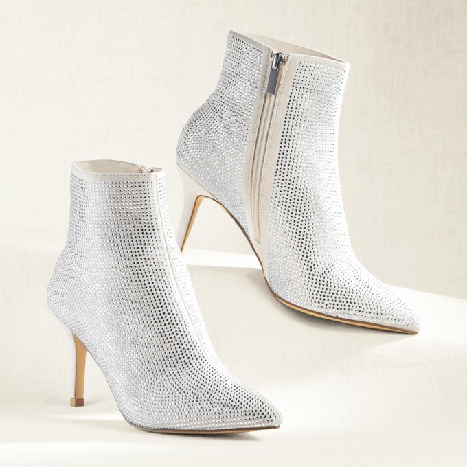Rhinestone-Studded Bootie, , large