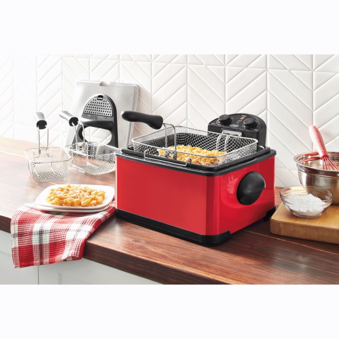 Ginny's Brand Deep Fryer with Timer, Delicious Red, large