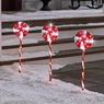 Set of 3 Outdoor LED Lighted Peppermint Lollipop Stakes, Red/White, large
