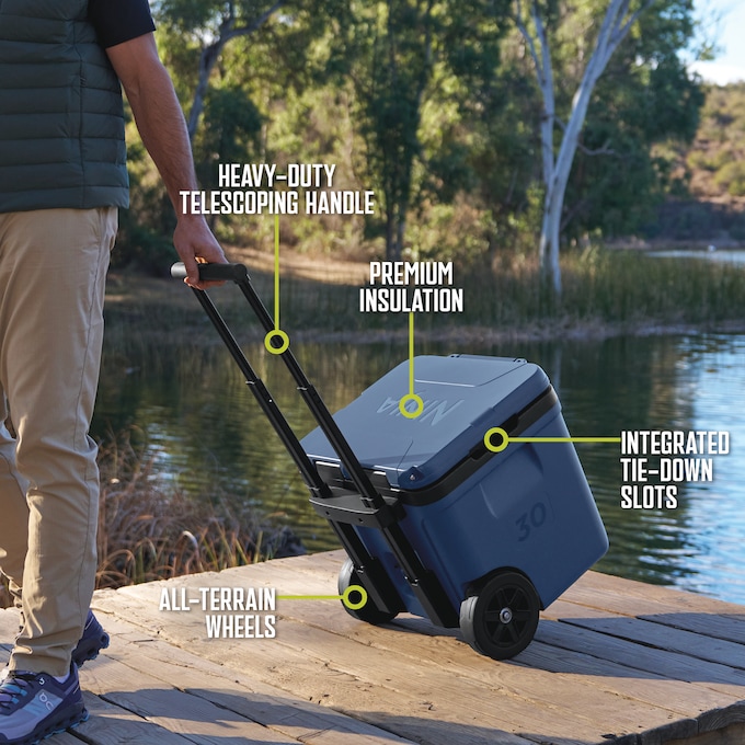 Ninja FrostVault 30-Quart Wheeled Cooler with Dry Zone, Blue, large