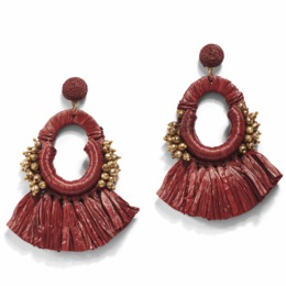 Oval Tassel Drop Earrings, , large