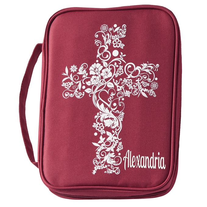 Floral Cross Bible Cover, , large