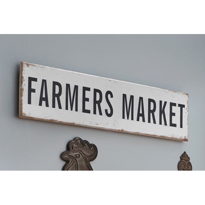 Distressed Farmers Market Wall Sign, Multi, large