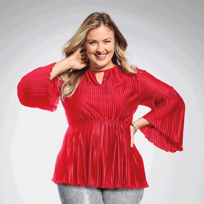 Elle Pleated Blouse, , large
