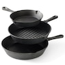 Piece Pre-Seasoned Cast Iron Cookware Set with Skillets and Dutch Oven, , large