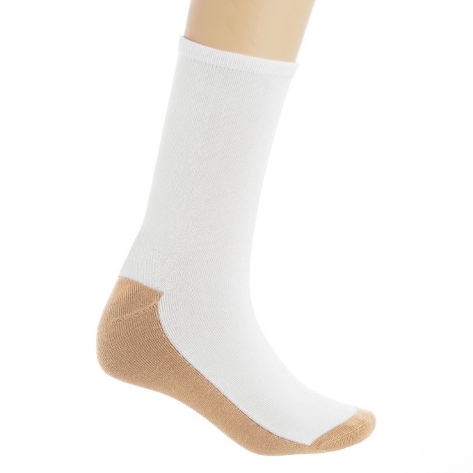 Women's Crew Compression Socks, White, large