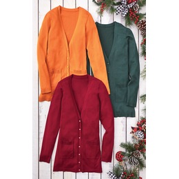 Jenna Boyfriend Cardigan, Pumpkin, large