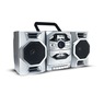 Emerson Portable CD/Cassette Stereo Boom Box, Silver, large
