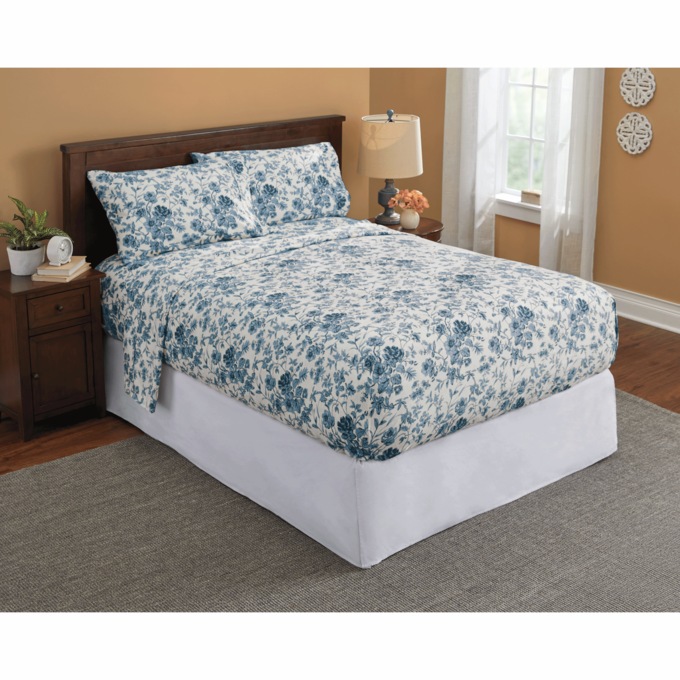 Bedtite Toile Microfiber Sheet Set, Navy, large