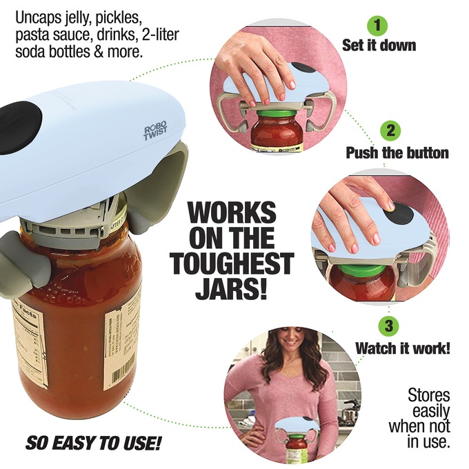 Robo Twist Jar Opener, Blue, large