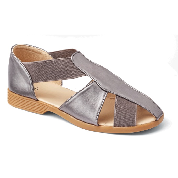 Metallic Stretch Sandal, , large