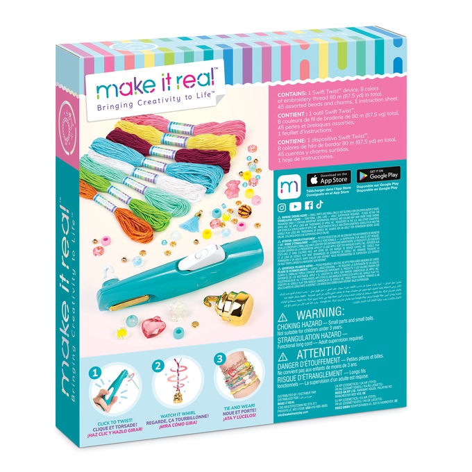 Swift Twist DIY Rainbow Bracelet Making Kit, Multi, large