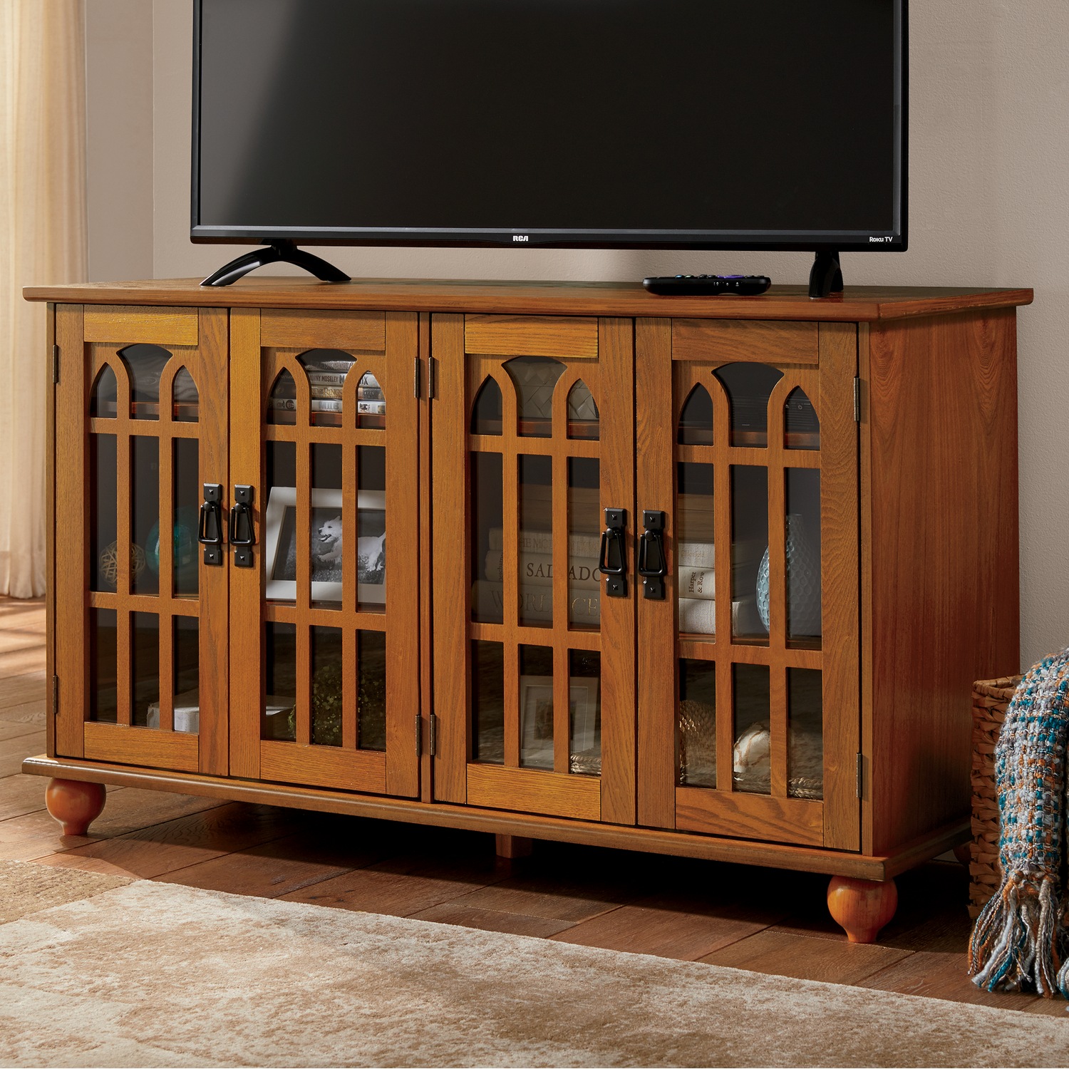 Mission style shop tv stand