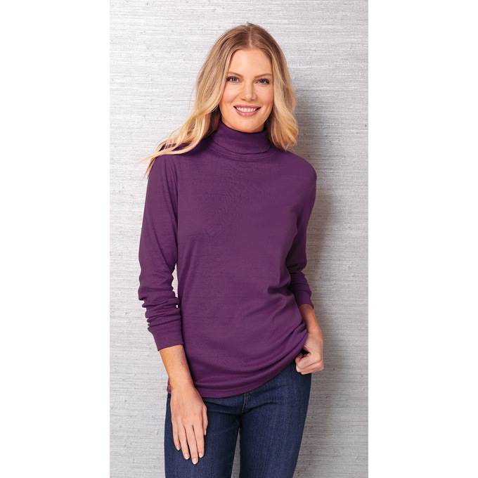 Classic Turtleneck, Eggplant, large