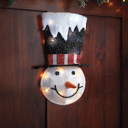 Lit Snowman Wall Hanging, , large
