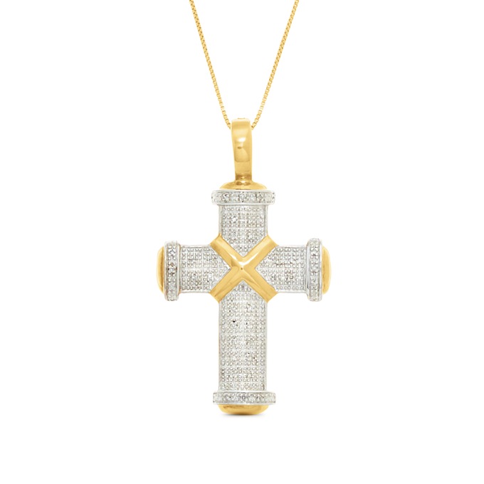 Men's Cross Diamond Pendant, , large