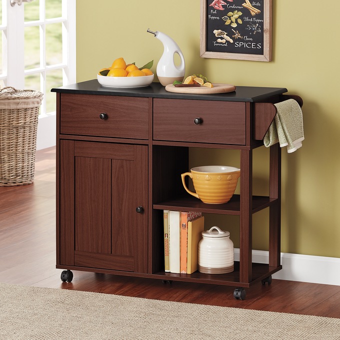 Katie Kitchen Cart with Storage, , large