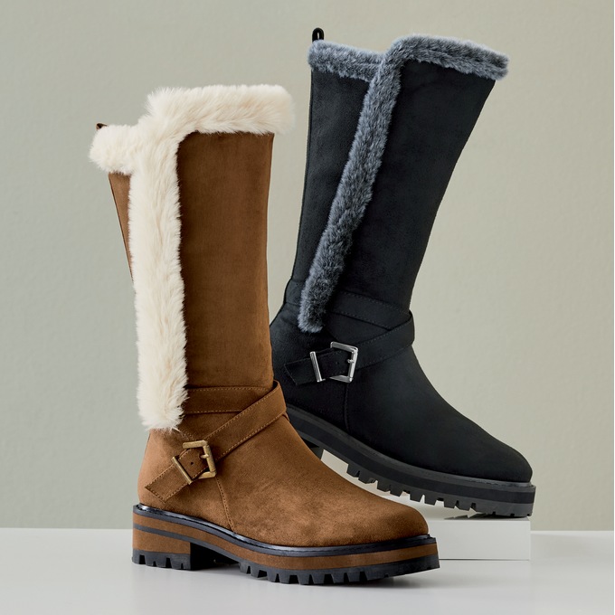 Faux-Fur Buckle Boot, , large