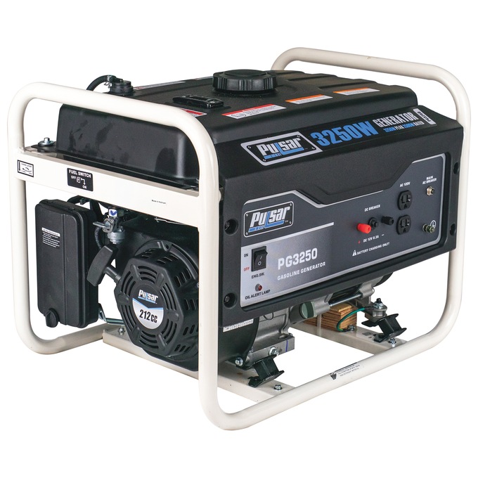 Pulsar 3250W/2500W Gas Generator, Black, large