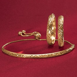 Hoop and Bracelet Set, , large