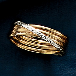 10K Gold Two-Tone Band Ring, , large