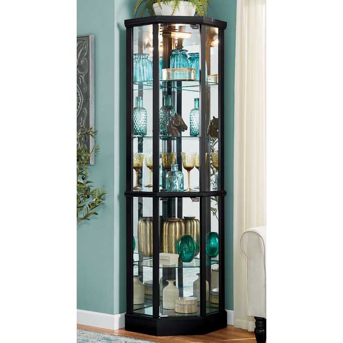 Corner curio shop cabinet