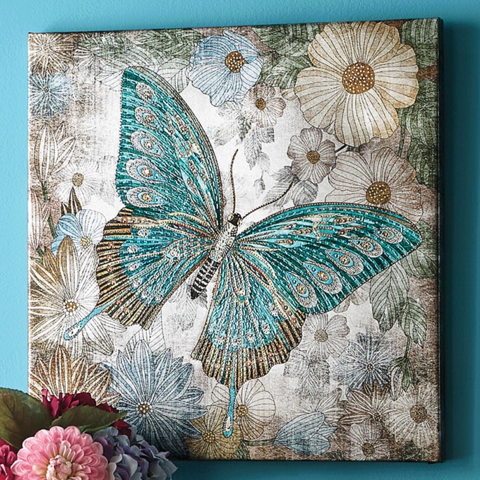Embellished Butterfly Wall Art, , large