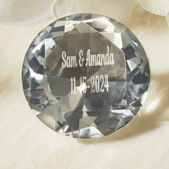 Personalized Faceted Glass Set Around, , large