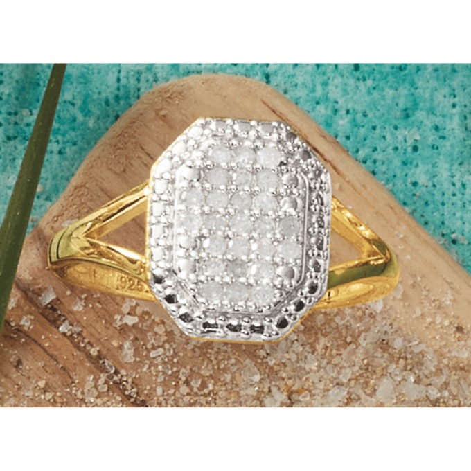 Diamond-Accented Octagon Ring, , large