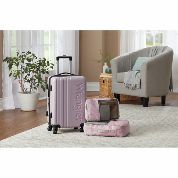 Wrangler 3-Piece Luggage and Packing Cubes Set, , large