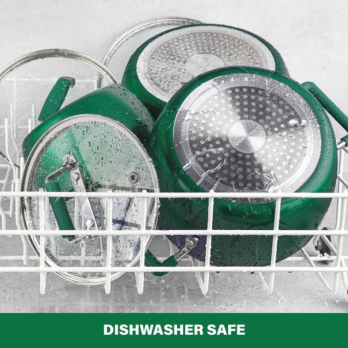 Granitestone Diamond 6-Piece Nesting Pot Set, Green, large