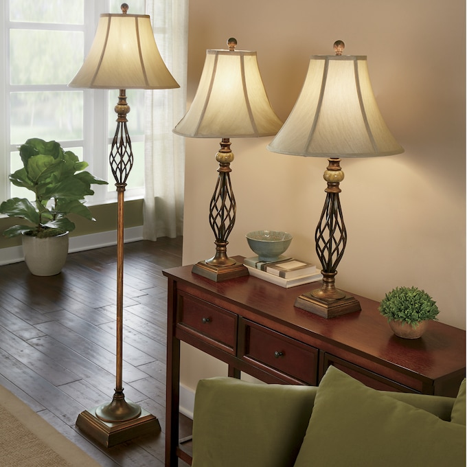3 Piece Floor And Table Lamp Set Montgomery Ward Table Lamp Set Montgomery Ward, Floor Table Lamps For Living Room