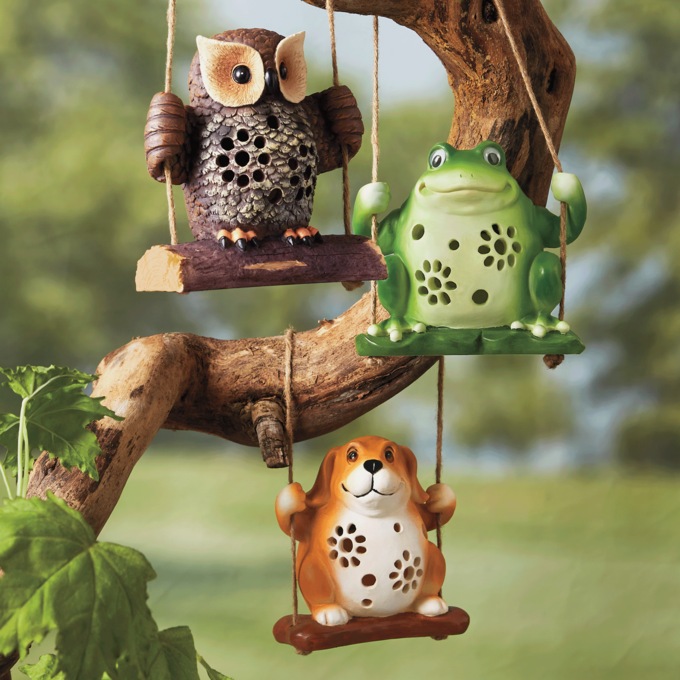 Solar Resin Swinging Animal, , large