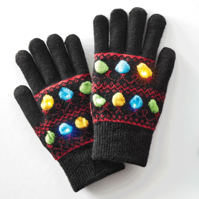 Light-Up Holiday Gloves, , large