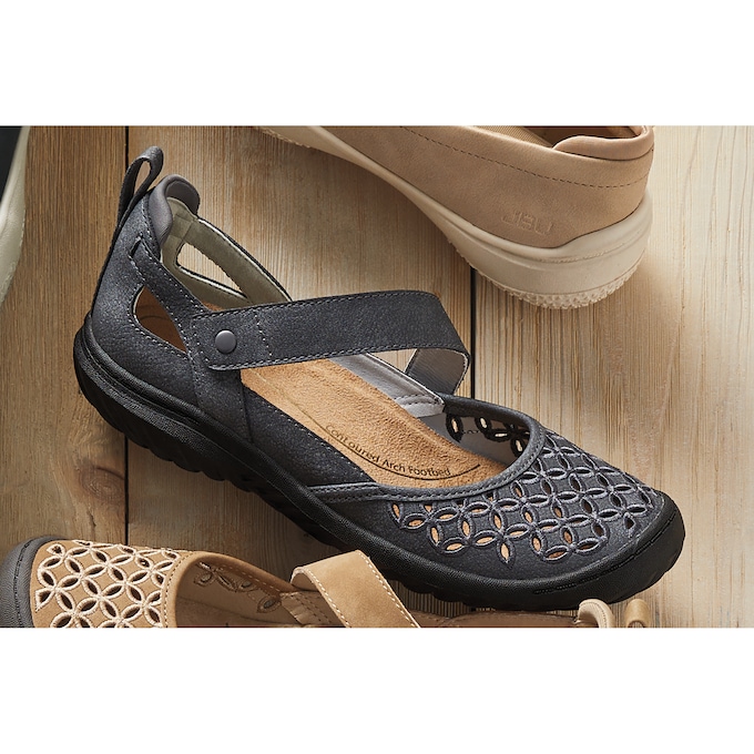 JBU Bianca Vegan Leather Mary Jane with Cutout Designs and Memory Foam Footbed, , large
