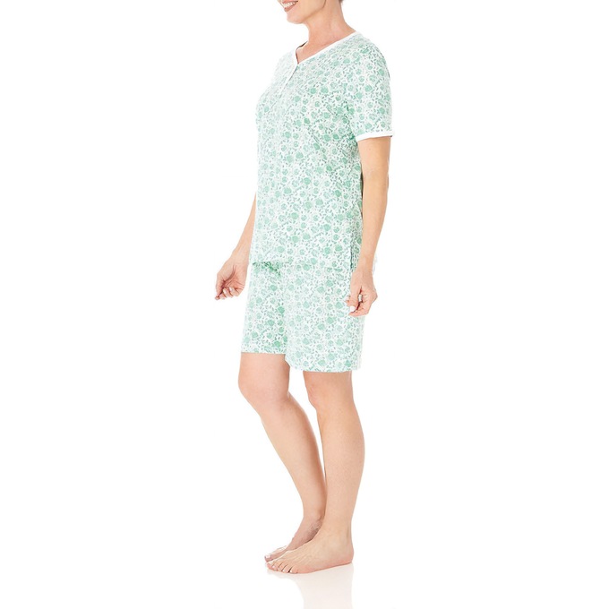 Print Shorty Pajama, Seaglass Floral, large
