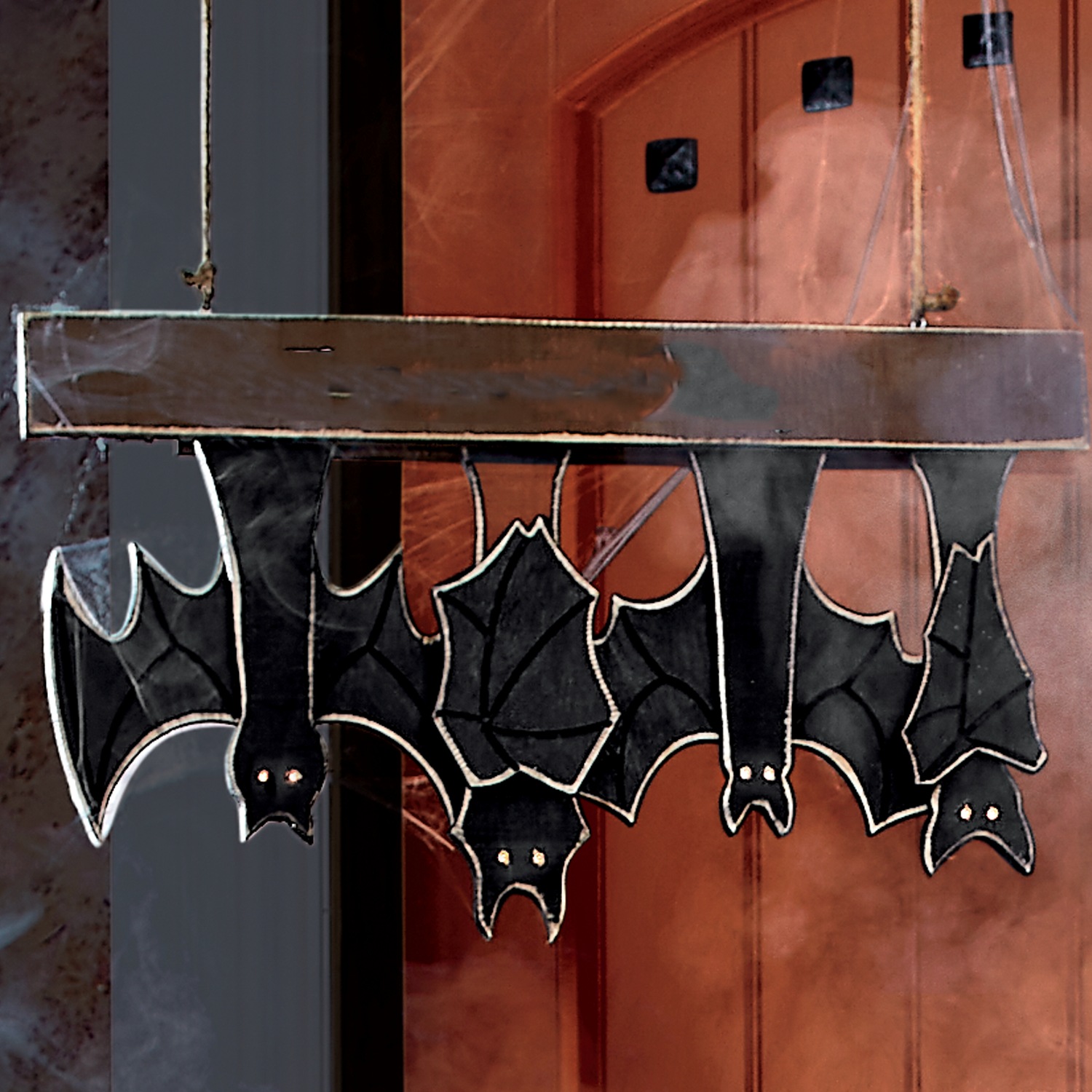 Lit Chunky Wood Cutouts Halloween Bat Family | Montgomery Ward