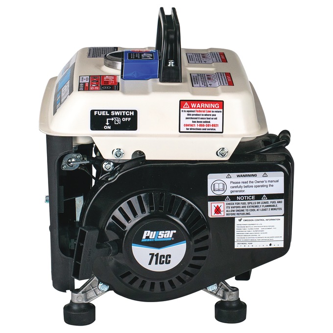 Pulsar 1200W/900W 2-Stroke Gas Generator, Black, large