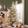 7.5' Flocked Lit Christmas Tree, , large