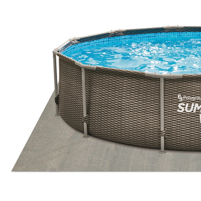 Summer Waves 14' Dark Double Rattan Active Frame Pool, , large