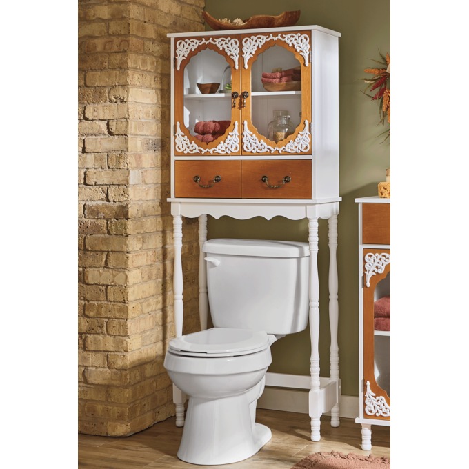 Savannah Glass-Front Space Saver with Drawer, , large