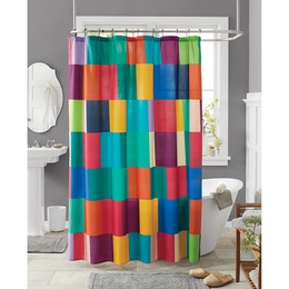Color Connection Colorblock Shower Curtain, , large