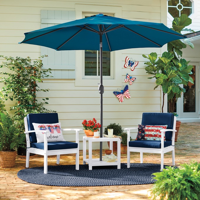 Nantucket Outdoor Chair, White Navy, large