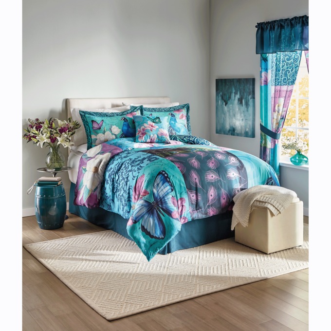 Patchwork Peacock Accent Pillow, , large