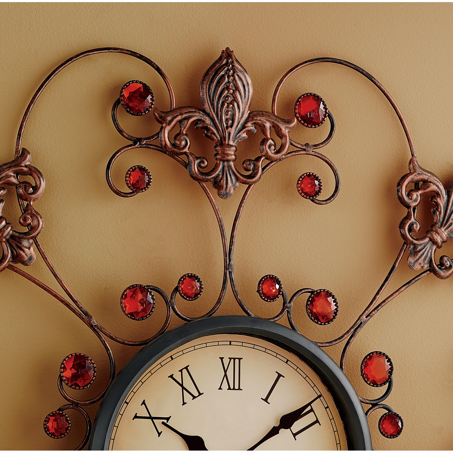 Jeweled Fleur De Lis Wall Clock Montgomery Ward
