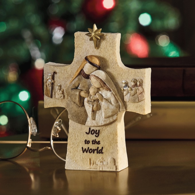 Joy to the World Nativity Cross, , large
