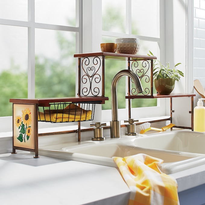 Scroll Sunflower Over-The-Sink Shelf, , large