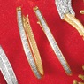 Diamond Teardrop Hoops, , large