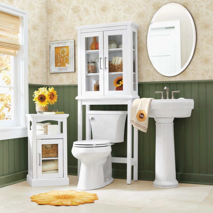Tupelo Over-the-Toilet Space Saver, White, large