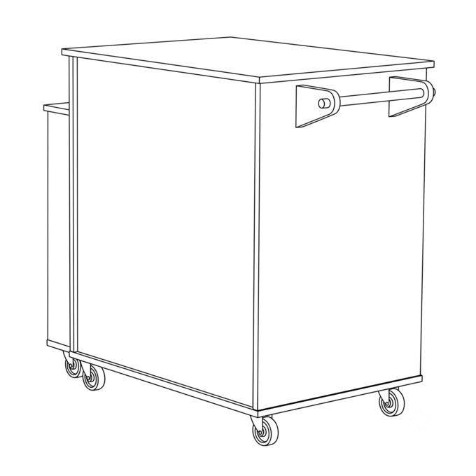 Powered Expandable Kitchen Island, White, large